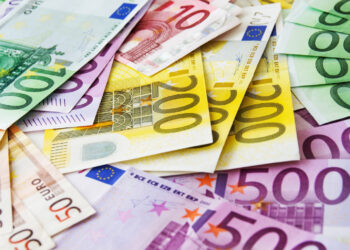 Euro paper currency background